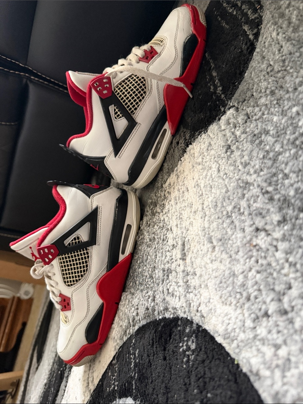 Jordan Retro Sneakers in White, Red, Black